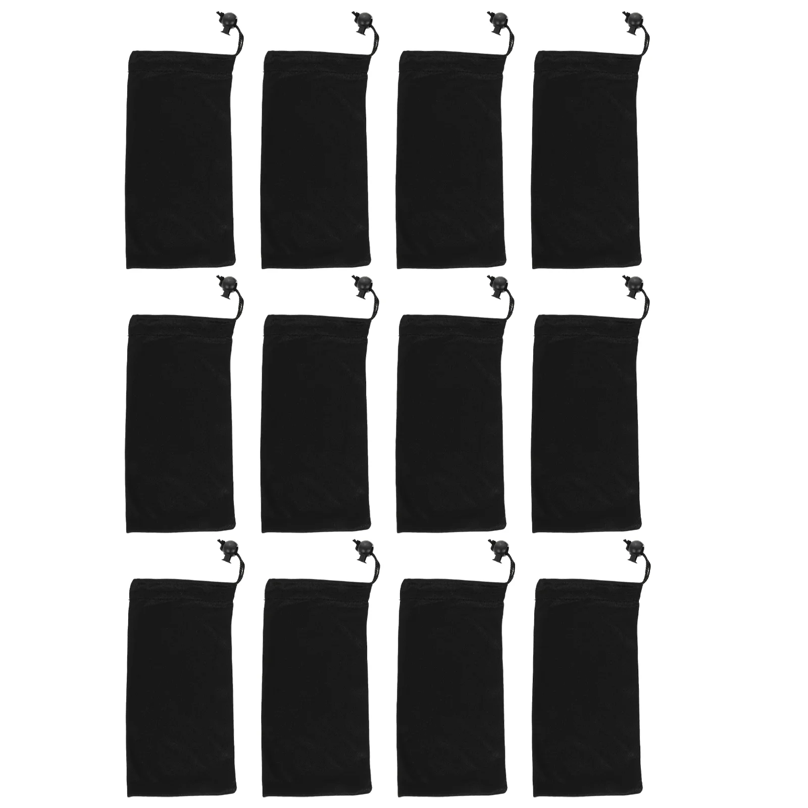 

12 Pcs Microfiber Pouch for Camera Sunglasses Bag Portable Glossy Case Black Household