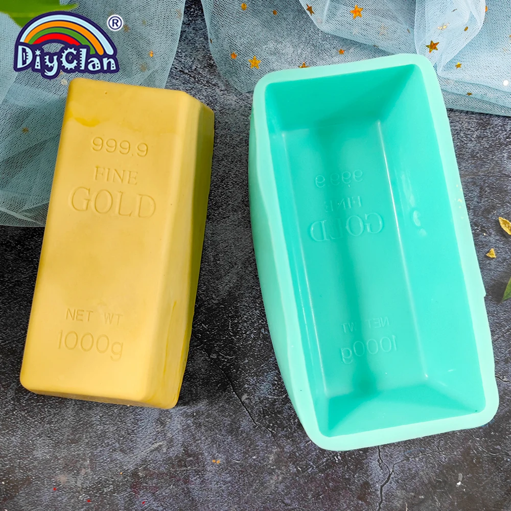 Big Size Gold Brick Earth Semicircle Shape Silicone Mold Fondant Baking Chocolate Dessert Gypsum Making Mould For Dig Form