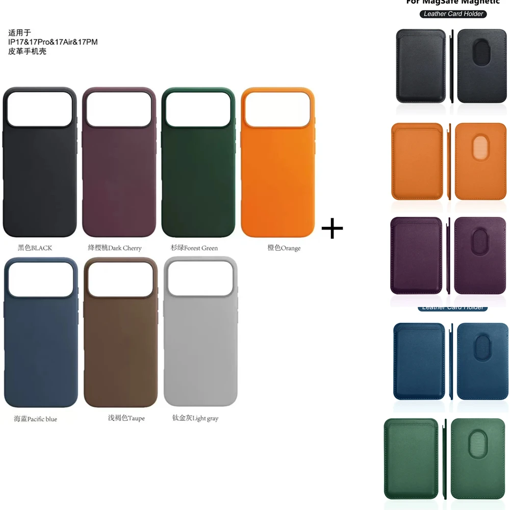 

Официальный высококачественный кожаный чехол с магнитной зарядкой для iPhone 17 Pro Max Air 13 14 15 16 для Magsafe, защитный чехол для беспроводной зарядки