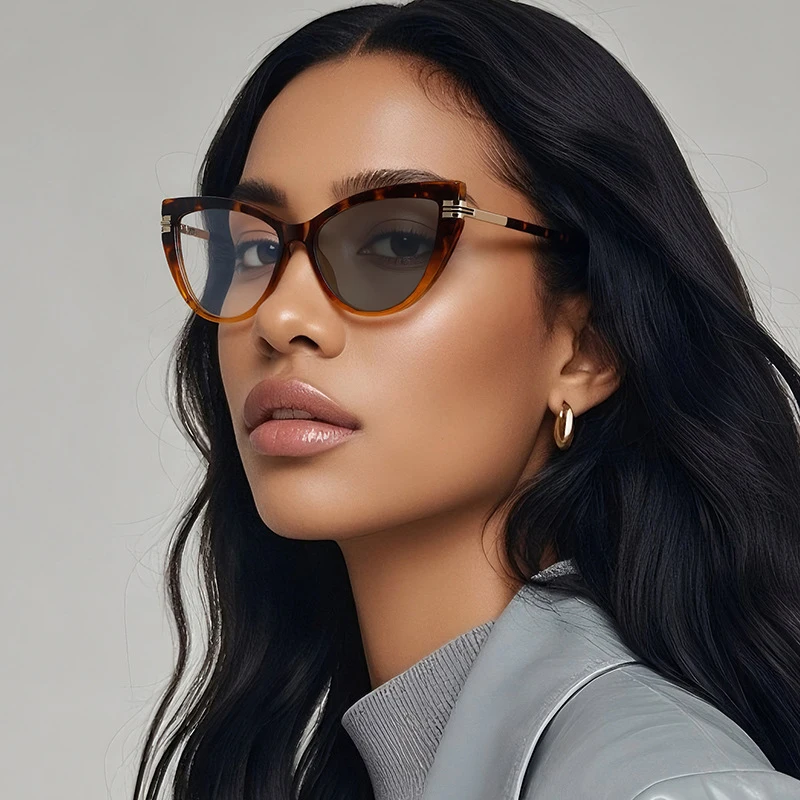 

Leopard Cat Eye Reading Prescription Photochromic Eyeglasses Women Computer Optical Glasses Diopters +0.25 +0.5+4.5 +5.5 +6.0
