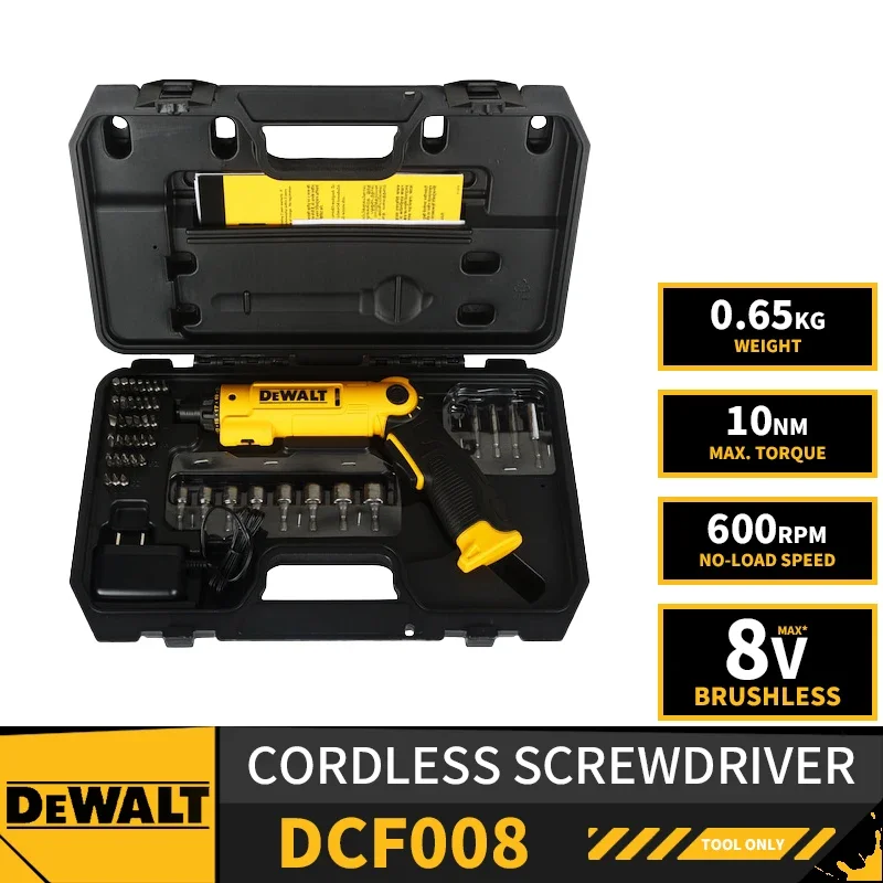 DEWALT DCF008 Cordless Screwdriver 8V Lithium Power Tools With Battery Charger 10NM 220V