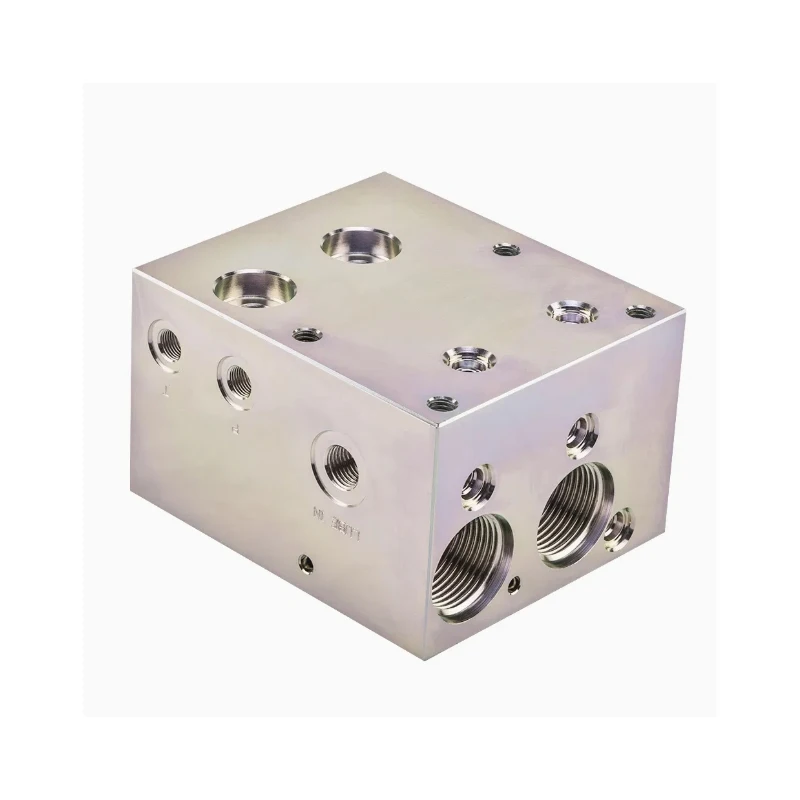 Изготовленный на заказ блок гидравлического клапана высокого давления из оцинкованной стали с ЧПУ