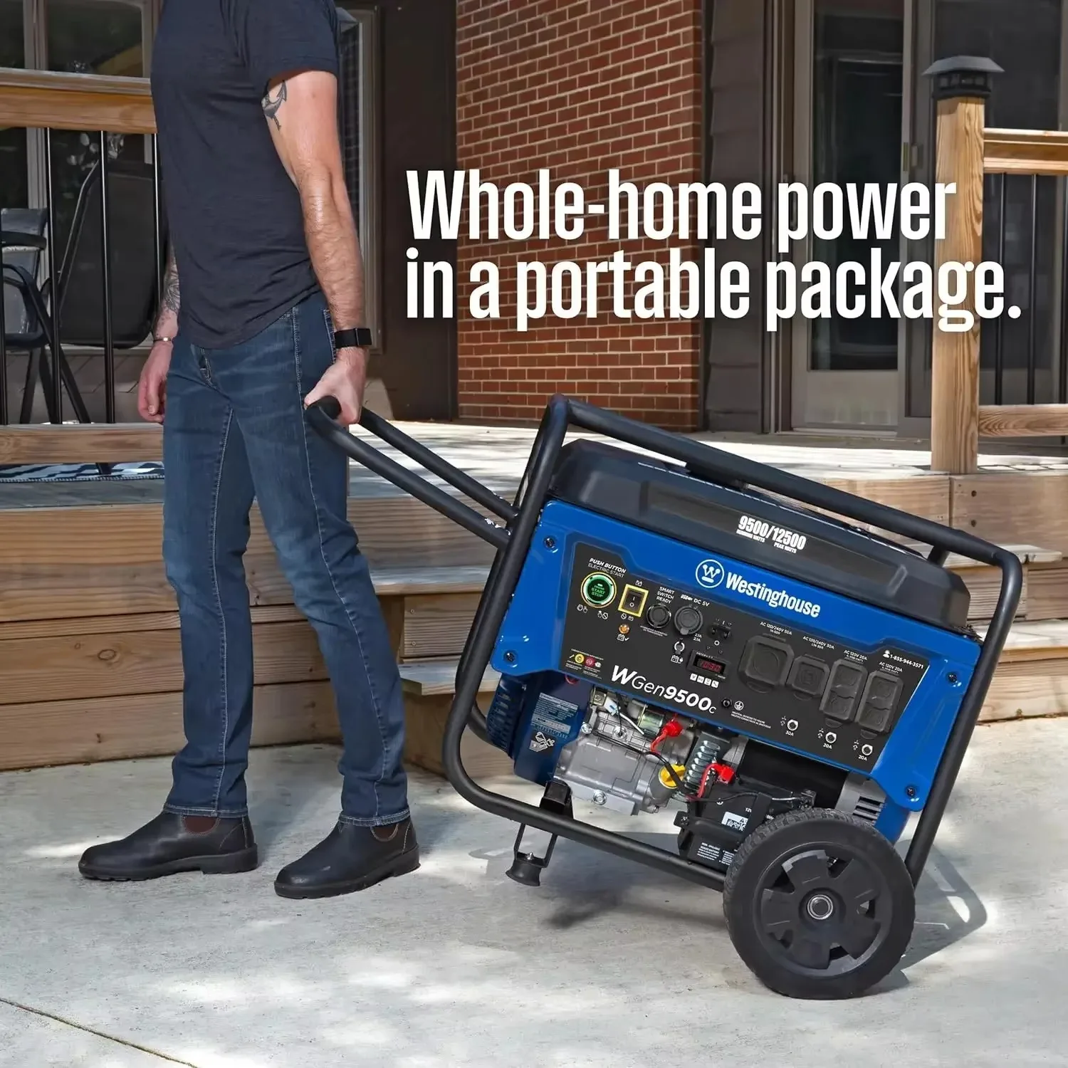 Outdoor Power Equipment 12500 Peak Watt Home Backup Portable Generator, Remote Electric Start with Auto Choke