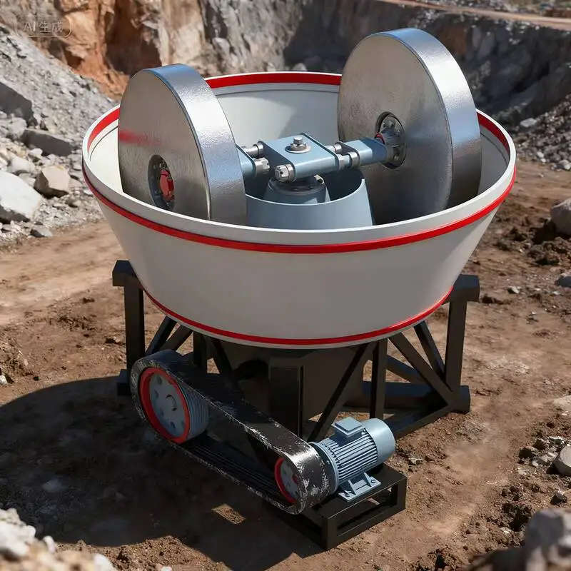 Gold Ore Grinding hine Wet Pan Mill Mineral Processing Equipment