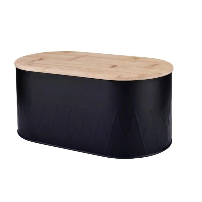 For Household Kitchen Storage Box Stainless Steel Bread Box Storage Box Bamboo Cover Cutting Board Fresh-keeping