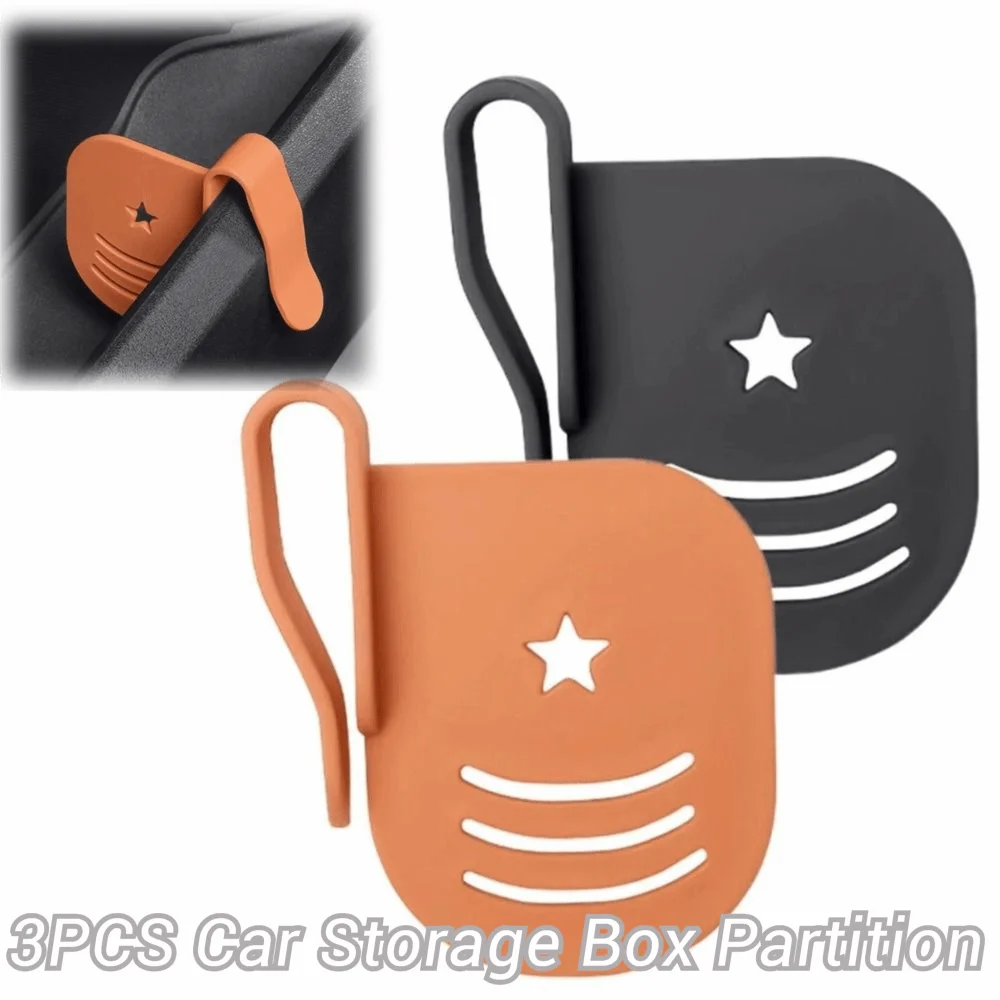 3PCS ABS Car Storage Box Partition Rear Clip Installation Tool Free Installation Car Organizer Partition Removable Adjustable
