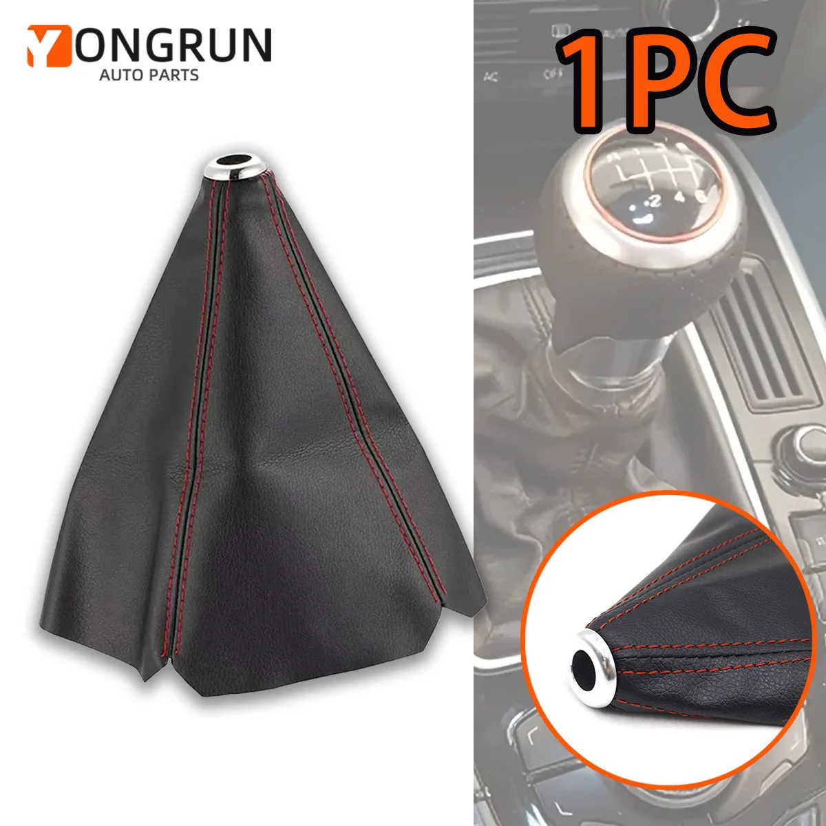 YONGRUN, 1 unidad, manija de transmisión de motores generales, cubierta antipolvo, cubierta de varilla de transmisión de cuero Pu negro, accesorio Interior automotriz