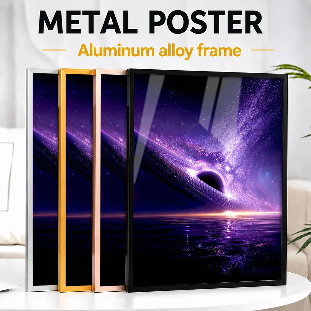 The Edge Of Eternity Framed Aluminum Metal Poster Customized Photo Retro Space Style Wall Art For Study Memorable Science Gift