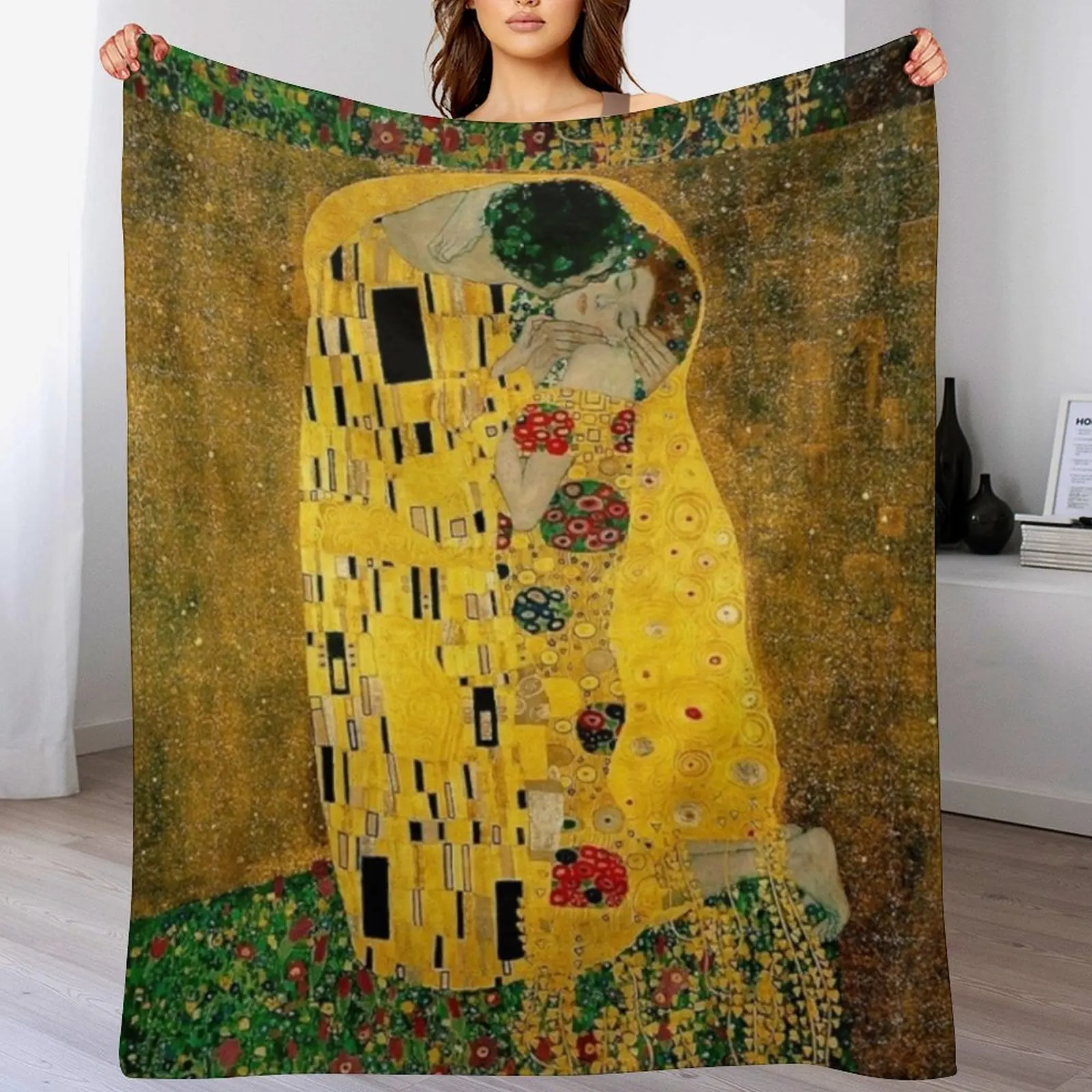 

The Kiss by Gustav Klimt|Liebespaar - The Lovers Throw Blanket Thermals For Travel Bed Blankets