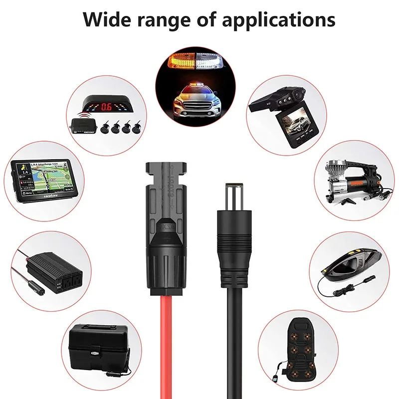 VDL Solar Panel Connector to DC 8mm&DC 5.5mm x 2.1mm Adapter Extension Cable 14AWG for Goal Zero Yeti Jackery Solar Generator