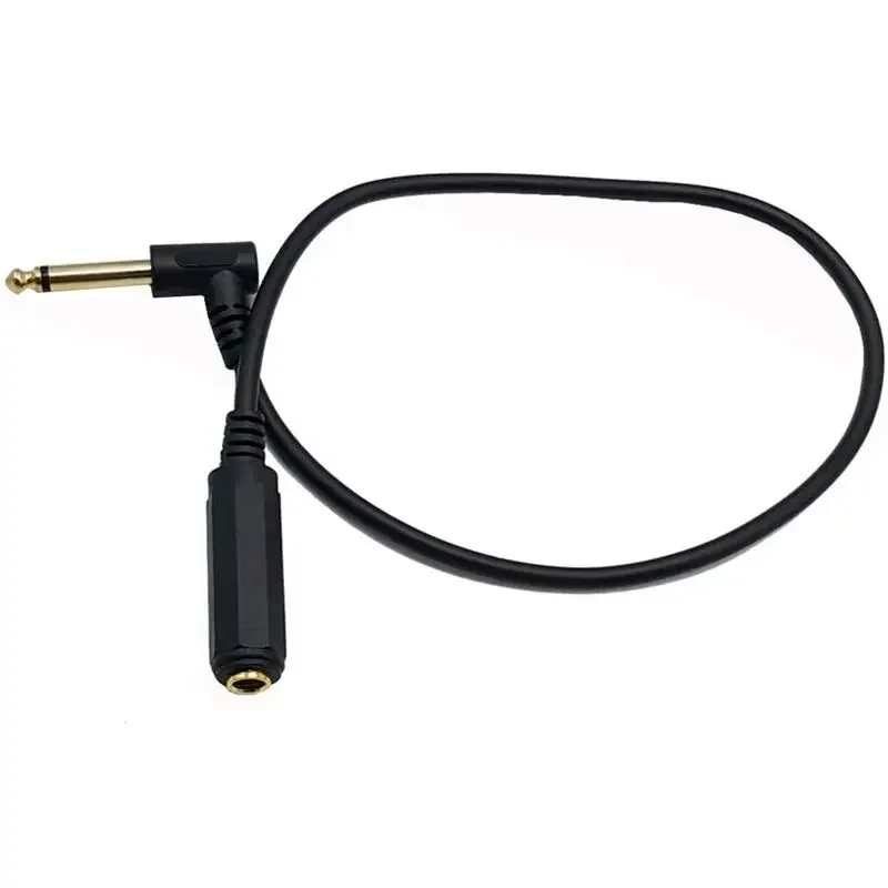 Microphone Audio 6.3/6.35/6.5mm Male To Female Mono Elbow Audio Cable Connection Line 0.5m