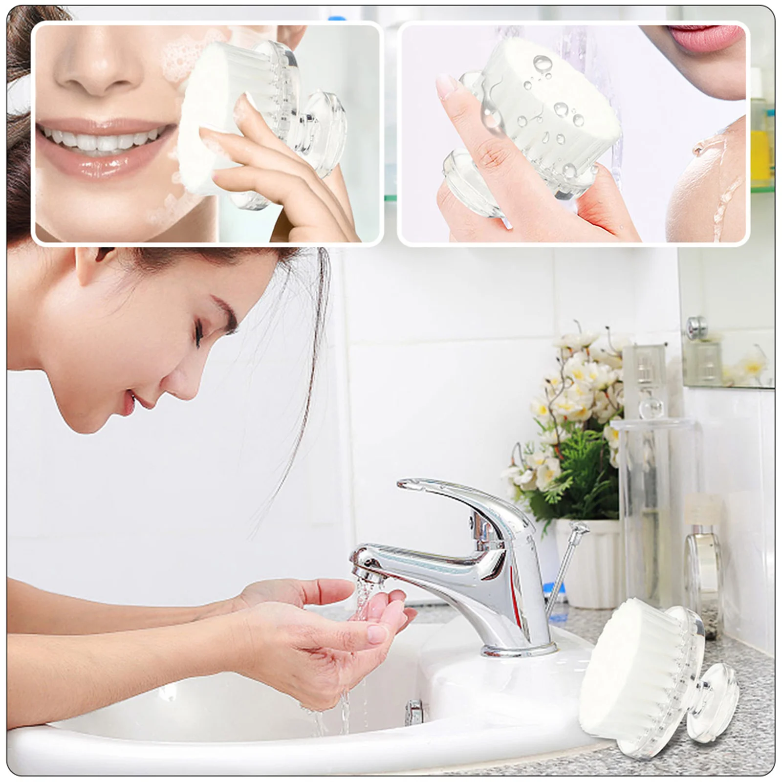 

Soft-Bristle Face Cleaning Brush Portable Facial Brush Lightweight Waterproof Multifunctional Face Scrubber for Home Travel