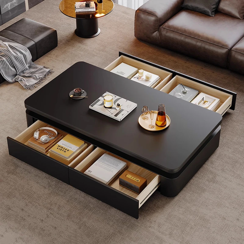Luxury Modern Coffee Table Living Room Storage Designer Books Drawers Moving Side Table Writing Meubles Chinese Style Furniture