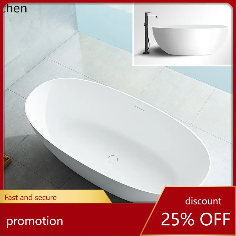 ZML Bathtub Household Small Apartment Hotel Homestay Oval Bathtub