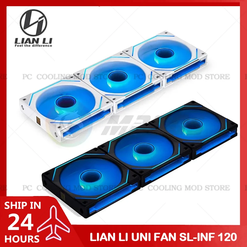 LIAN LI UNI 팬 SL-INF 120 인피니티 미러 팬, RGB 케이스 라디에이터 쿨러, L-Connect 3 120mm, 140mm, ARGB 5V, 1/3 개, Gen.3 40 LED