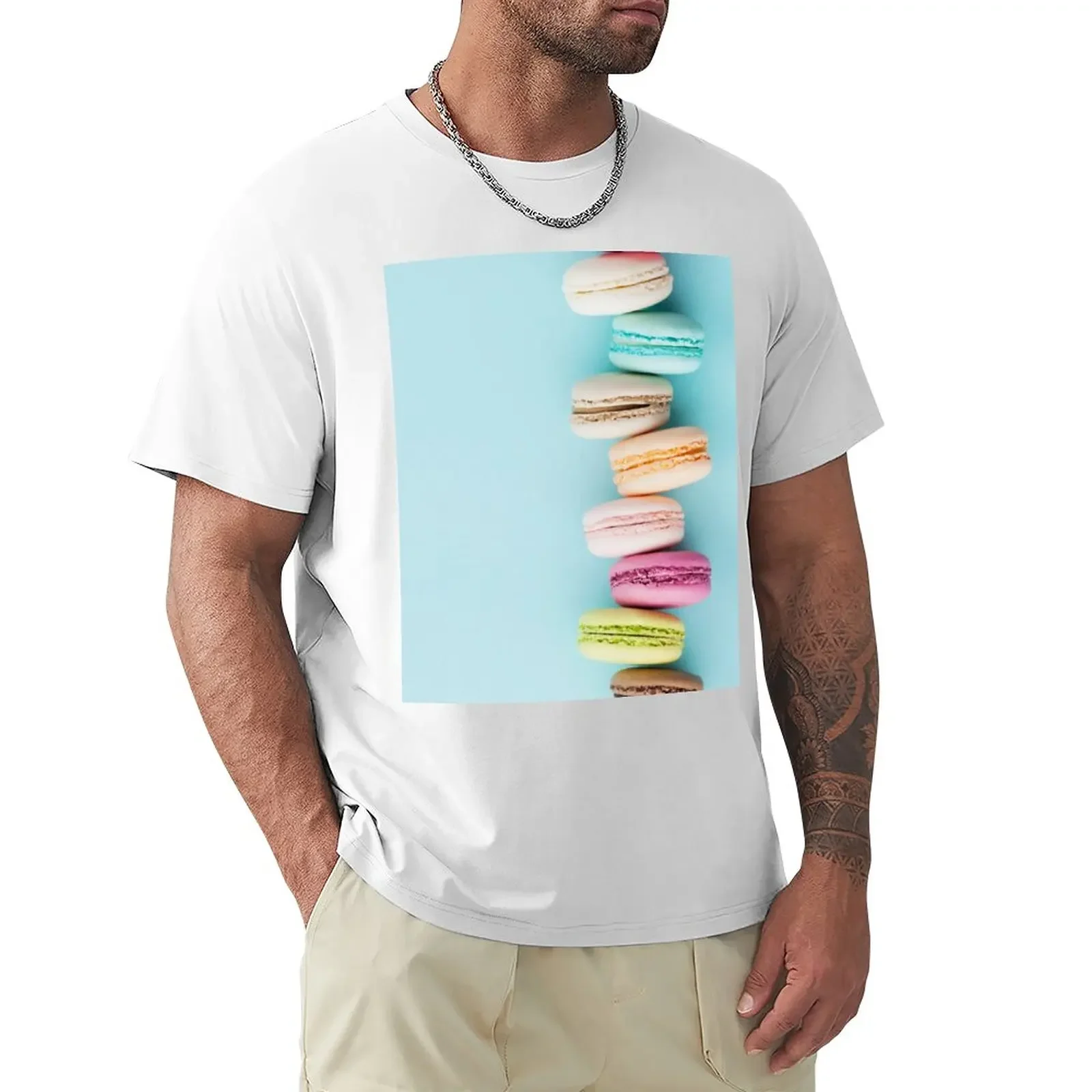 

Pastel Rainbow Macaroons T-Shirt funnys sports fans vintage summer tops t shirts for men cotton