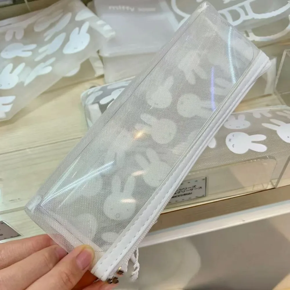 Cute Miffy Transparent Pencil Case Cartoon Bunny Cosmetics Storage Bag Stationery Storage Box Kawaii Gift Toy view 4