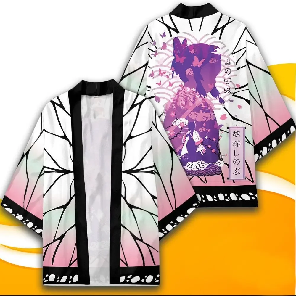 Kimono Cosplay Demon Slayer Kimono Cloak Fireside Tanjiro Your Bean Same Style Three-quarter Sleeves