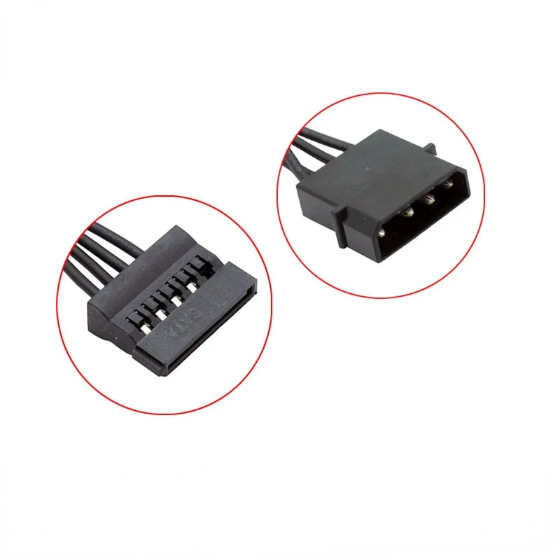 1PCS 4Pin IDE 몰 렉스 To1/2/3/4/5 포트 15Pin SATA 전원 케이블 코드 리드 18AWG 와이어 하드 드라이브 HDD SSD PC 서버 DIY