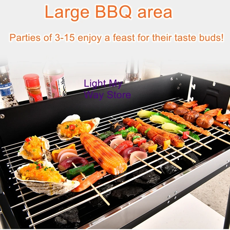 

Outdoor grill patio portable household charcoal stainless steel barbecue grill camping around the stove barbecue stove