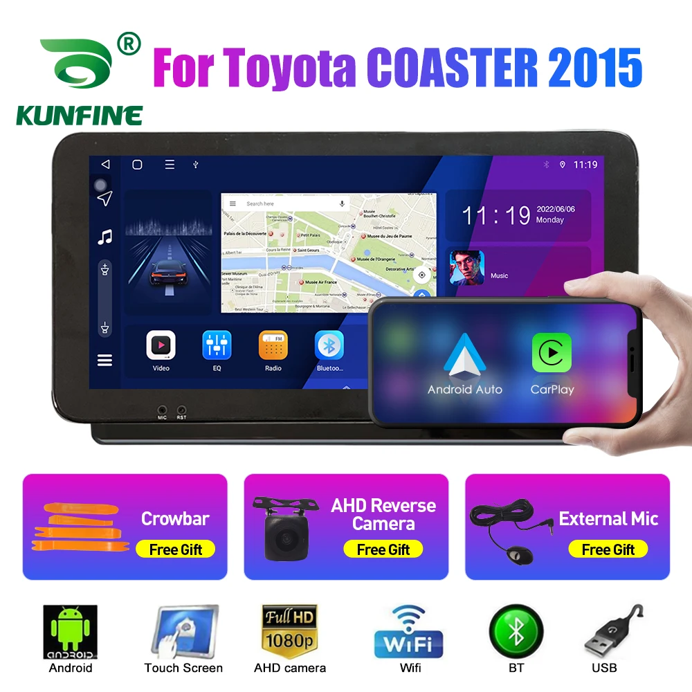 10.33'' Car Radio For Toyota COASTER 2015 Android Car Stereo DVD GPS Navigation Player Touch Screen Carplay Android Auto QLED