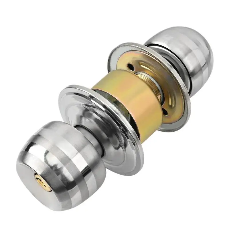 NEW Keyed Entry Door Knob with Lock Round Door Knobs Stainless Steel Interior and Exterior Door Lock for Bedroom Bathroom