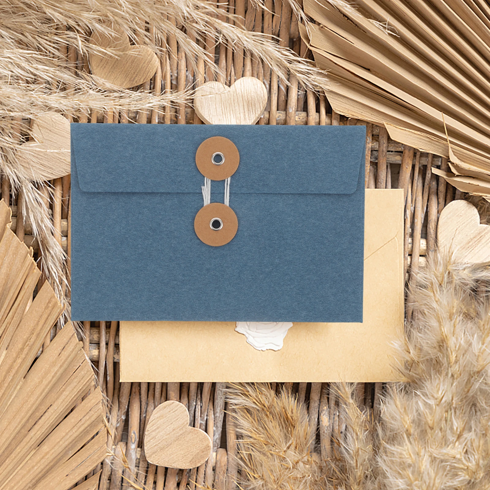 10 шт. бумажные конверты с пряжкой в стиле ретро, синие утолщенные пакеты для файлов для школьного офисного хранения