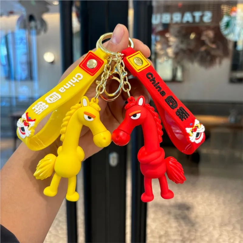 

High-Cold Black Horse Doll Toy Keychain High Cold Black Horse Bag Pendant Doll Keychain Collectible Action Figure Children Toy