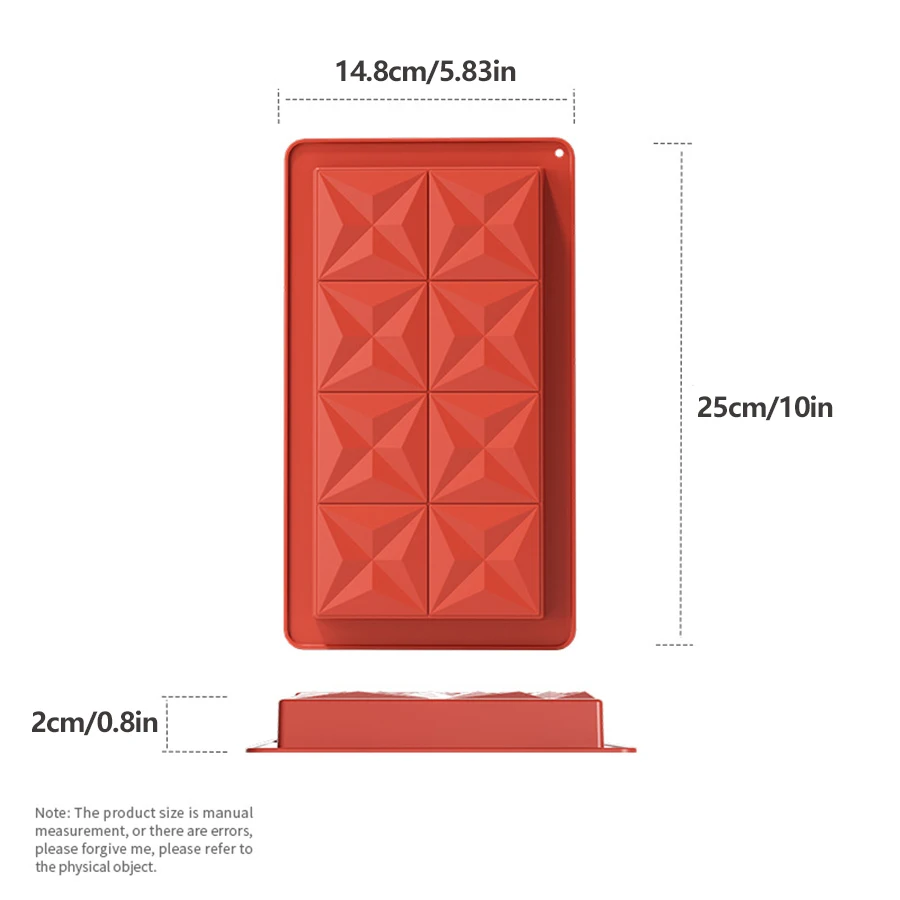 Chocoladereepvorm diep met 10 stuks zakken Dikke dubai-chocoladevorm voor gevulde barvulling Pistache Break Apart Chocoladereep