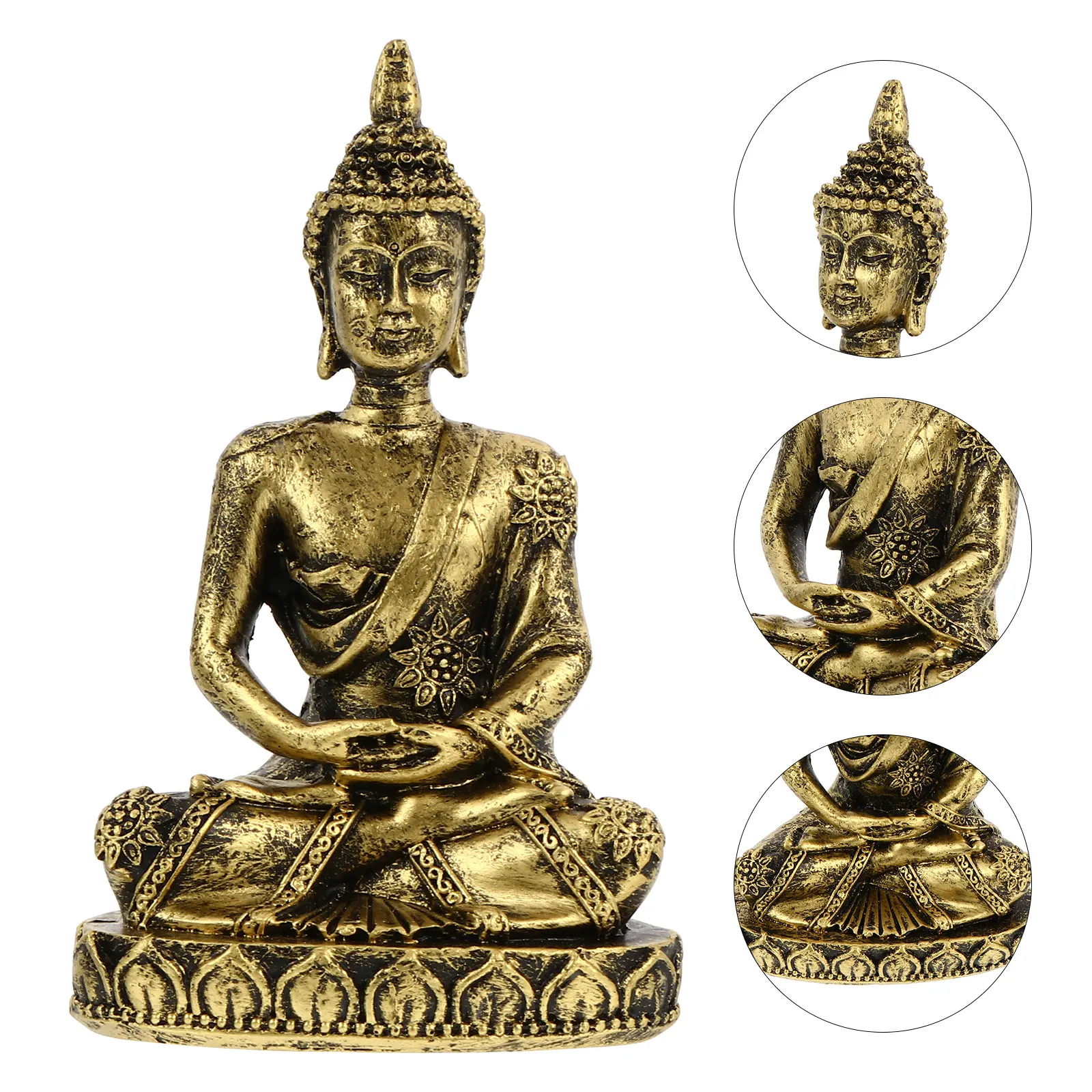 

Bronze Buddha Statue Ornament Creative Home Decoration Desktop Sculptures Unique Design Sturdy Material Safe Use Tabletop