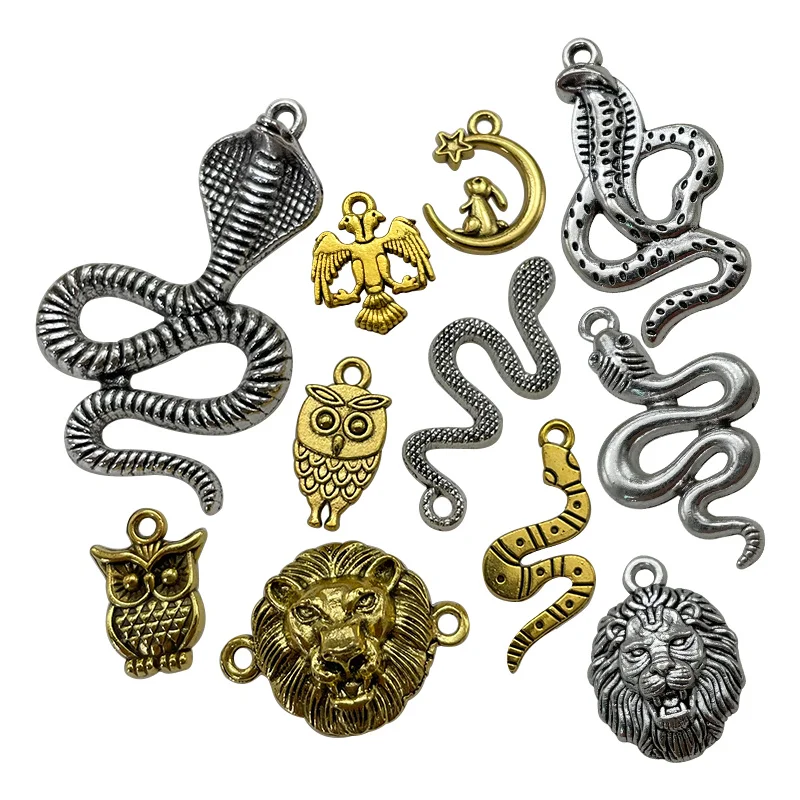 

Белый кролик, луна, звезда, змея, Лев, сова, птица, кулон, браслет, ожерелье, серьги, коннектор, аксессуары, сделай сам, ювелирное изделие из сплава