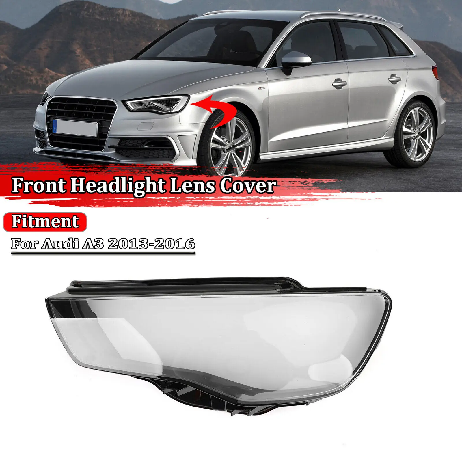 

Car Front Headlamp Lens Cover For Audi A3 2013 2014 2015 2016 Transparent Lampshade Clear Headlight Shell