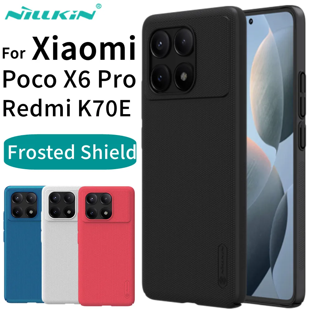 For Xiaomi POCO X6 Pro Case Nillkin Super Frosted Shield Soft TPU Frame Hard PC Shell Shockproof Back Cover For Redmi K70E Case