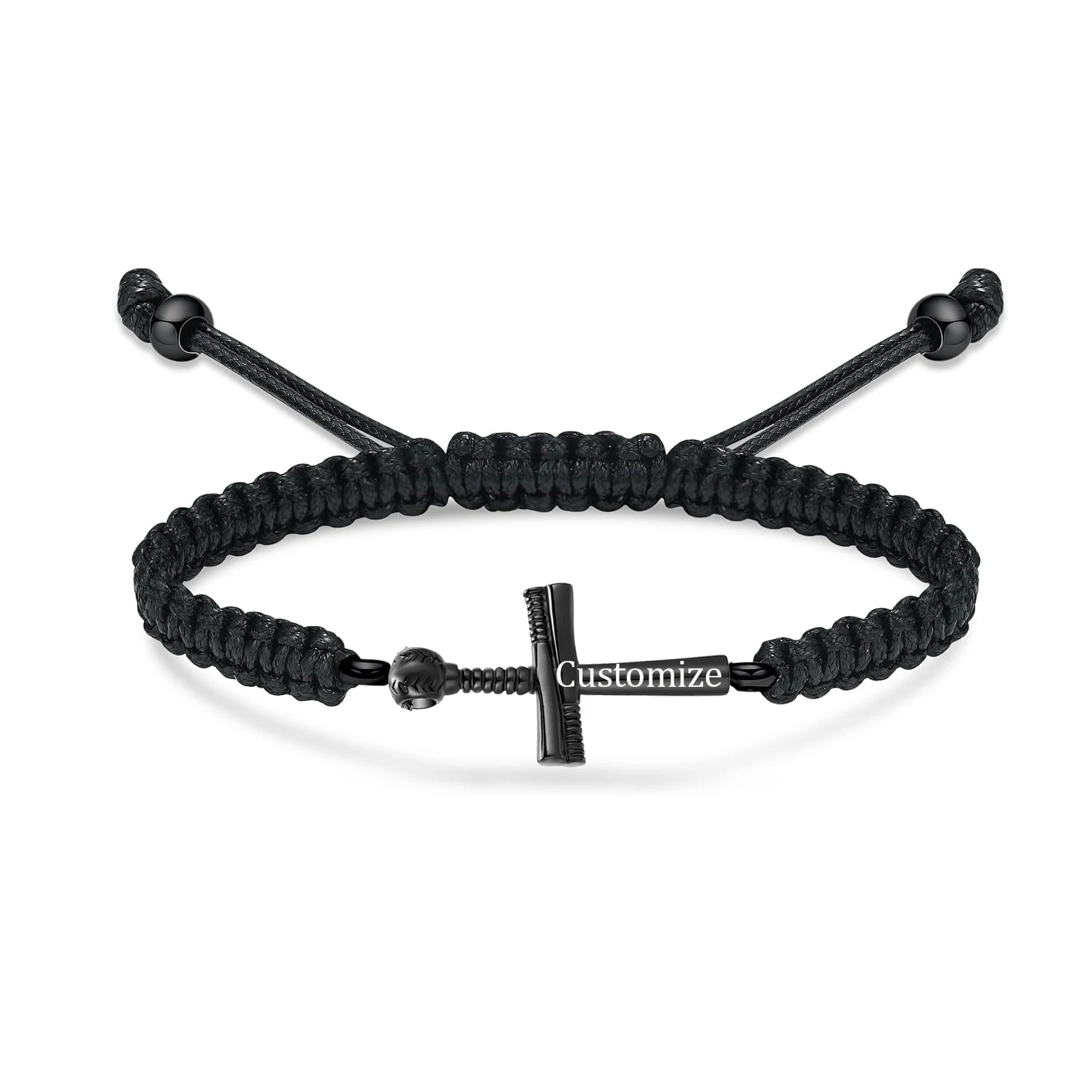 Baseball Bat Cross Cremation Bracelet Chain for Human Ashes Urn Jewelry Memorial Ashes Bracelet Support Free Customization