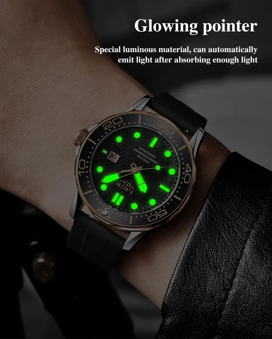 LIGE Man Watch Business Date Fashion Luxury Sports Quartz Watches for Men Waterproof Luminous Silicone Wristwatches Reloj Hombre