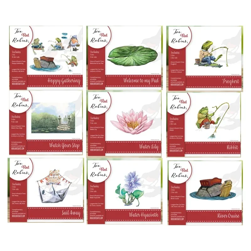 Metal CuttingHoppy Gathering Ribbit Frogbert Water Hyacinth Lily Die Stamps Stencil Diy Scrapbooking Paper Handmade Album Greet