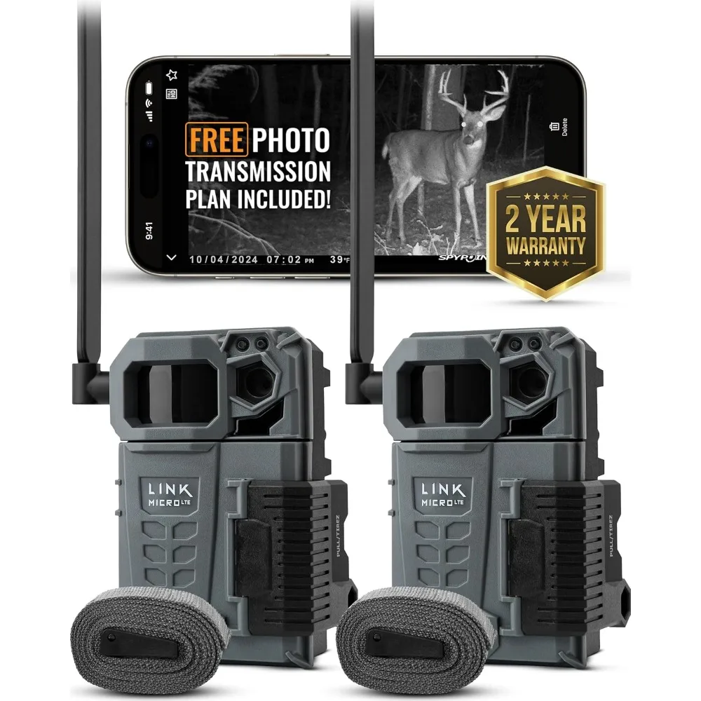 TWIN PACK of Cellular Trail Cameras with Low-Glow LEDs for Quality Nighttime Photos | 80’ Flash & Detection Range Motion Sensor