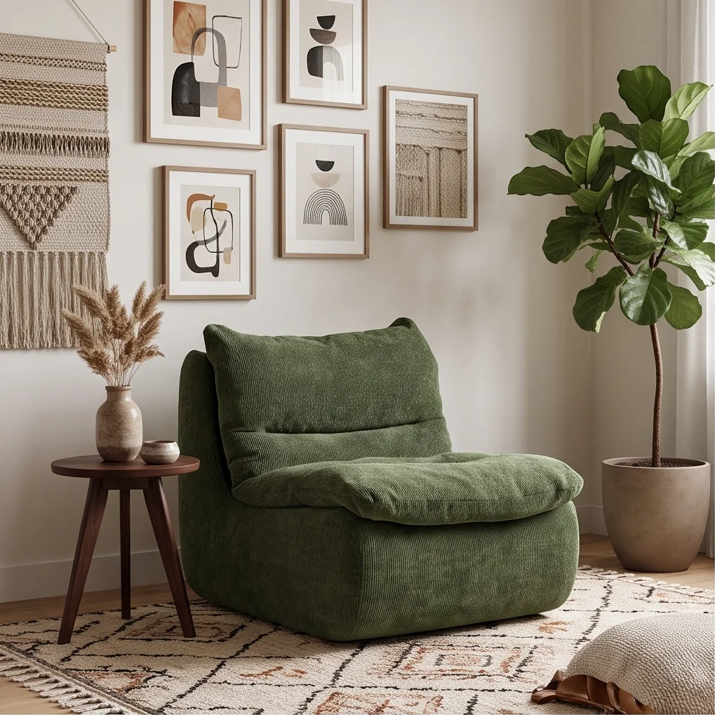 Cross-border Beanbag Chair for Small Apartmentsmodern Minimalist Design Fabric Art Upholstery Instagram-worthy Living