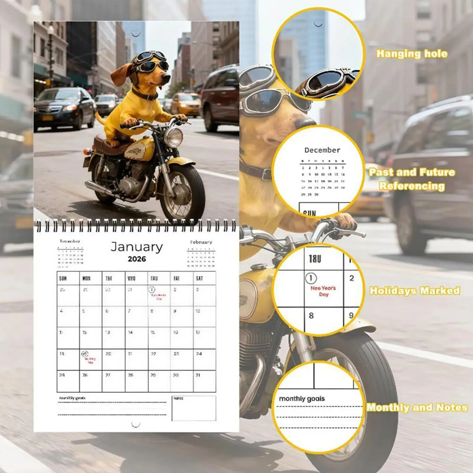 

Wall Calendar 2026 Dachshunds Planning Planner Dog Calendar 2026 For Appointment Holiday Bedroom Living Room Kitchen Fridge