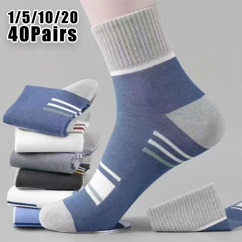 

Mens Mid Cushion Sports Socks Breathable Moisture Wicking Stripe Crew Socks Athletic Casual Wear Spring Fall Comfort Footwear