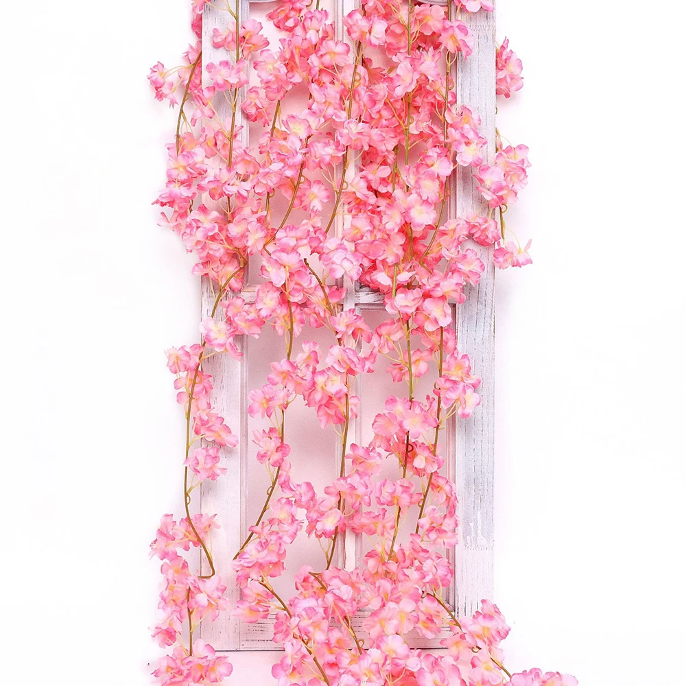 180cm Künstliche Sakura-Blumengirlande, Kirschblüten-Deko für Hochzeit, Garten, Bogen, Hintergrund, Heim und Partydekoration – Detail 21