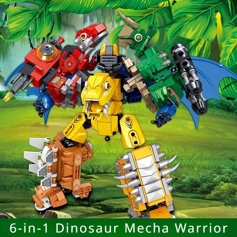 Dinosaur combination  Building Blocks Assemble Deformation Dino World Construction Set Figures Bricks Educational Toys