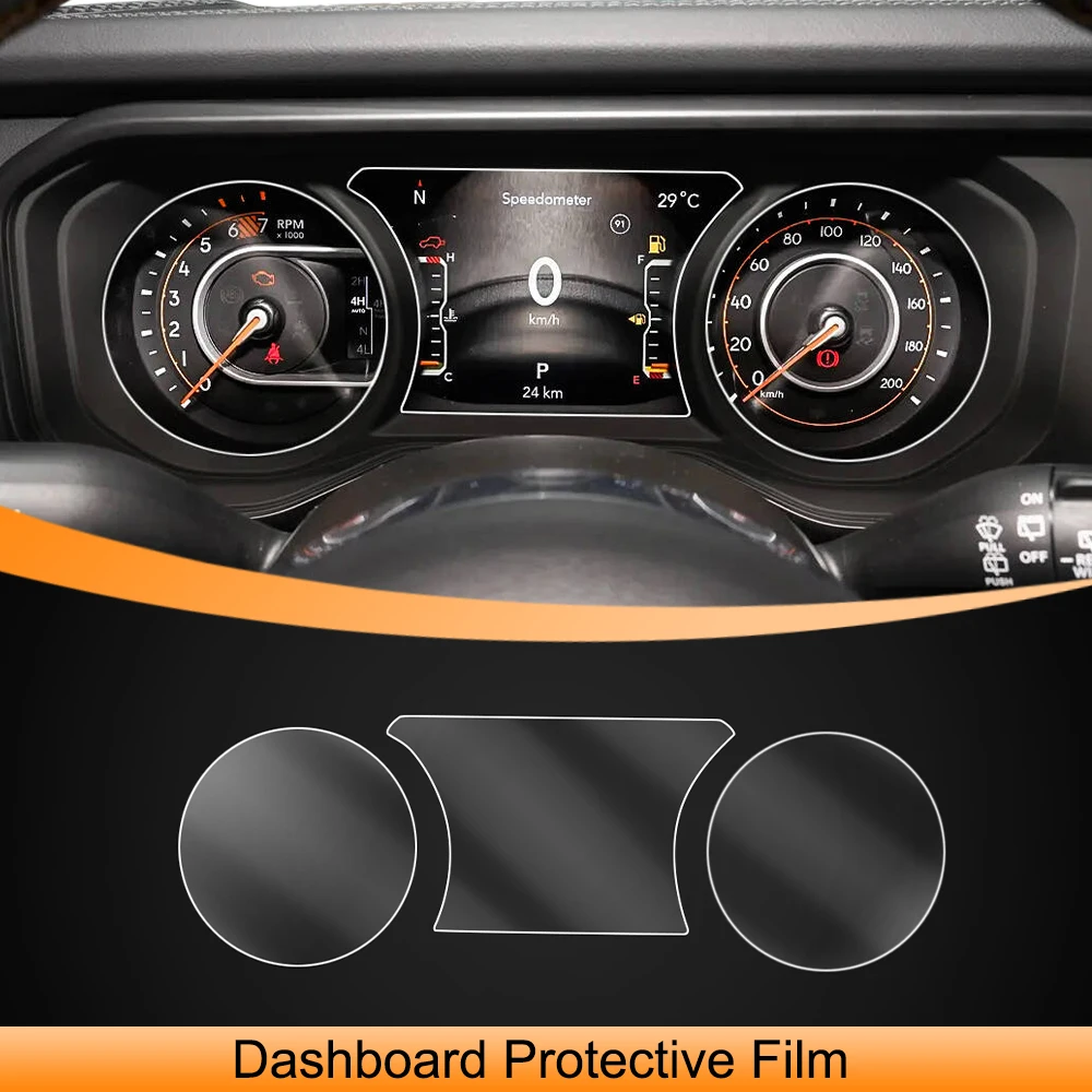 

Car Dashboard Protective Film for Jeep Wrangler JL 2024 2025 Dashboard Screen Display TPU Protect Stickers Interior Accessories