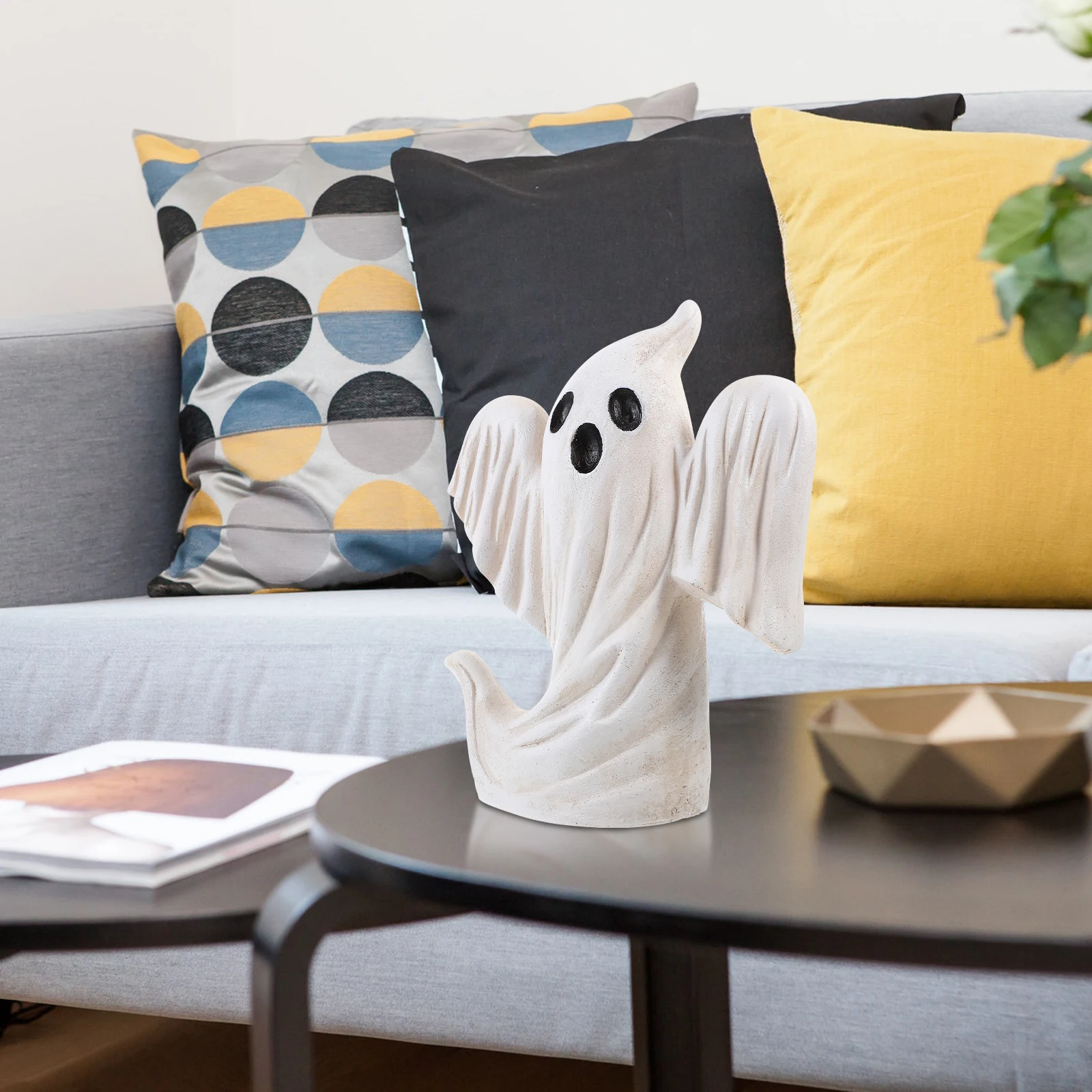 クリエイティブなハロウィンゴーストレジン製室内/屋外装飾、お化け屋敷パーティー、農家風リビングルーム、ハロウィンゴーストランプ、庭用