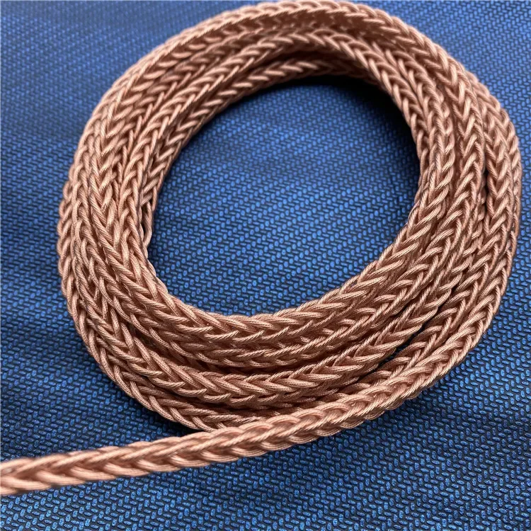 7N Đơn Tinh Thể Đồng Bạc Dây Đồng 8 Dây Bện 392 Core OD: 5.8MM