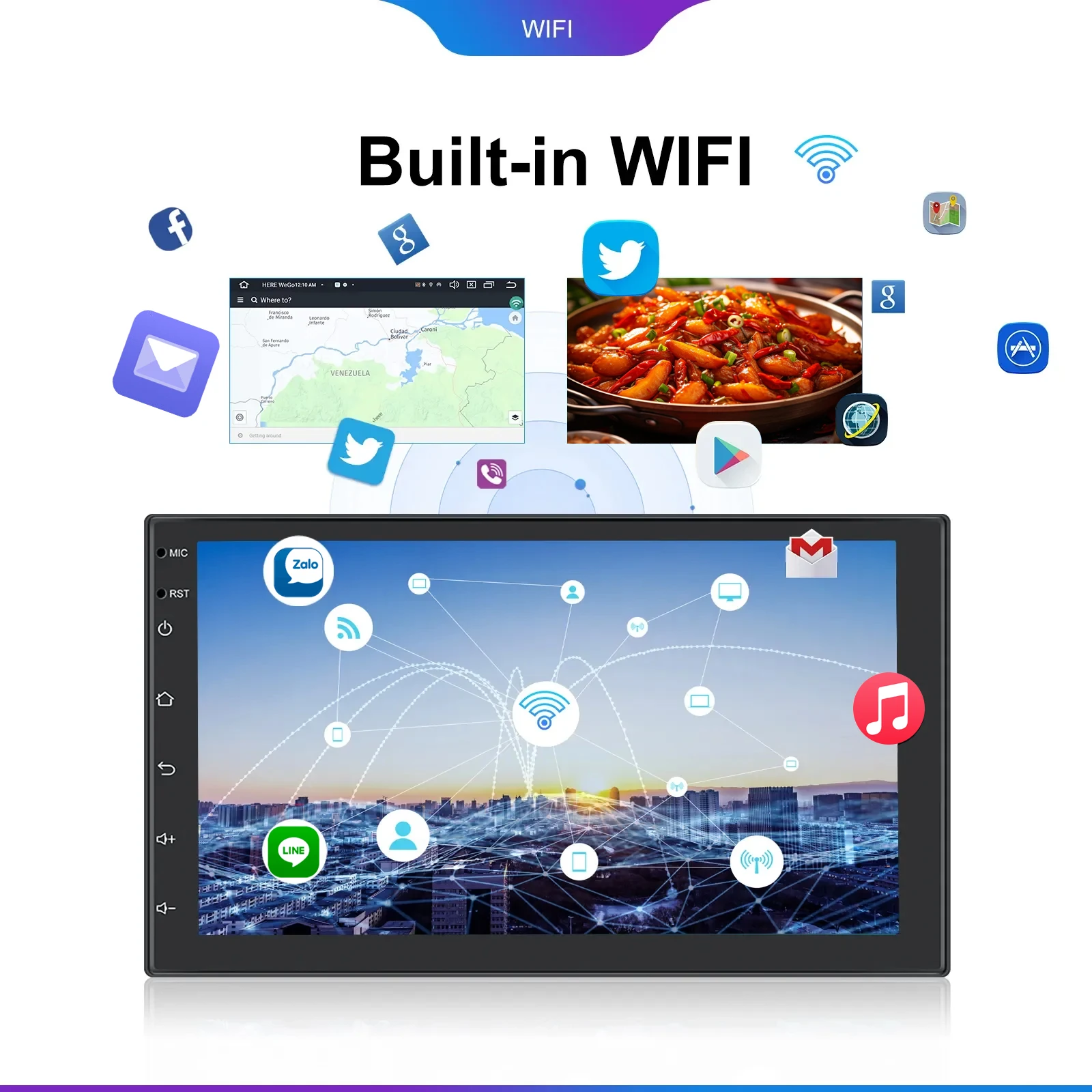 Podofo Android12 Car Stereo Radio 7/9/10inch 4+64G Carplay Android auto Car Multimedia Player WIFI Bluetooth For Toyota Honda