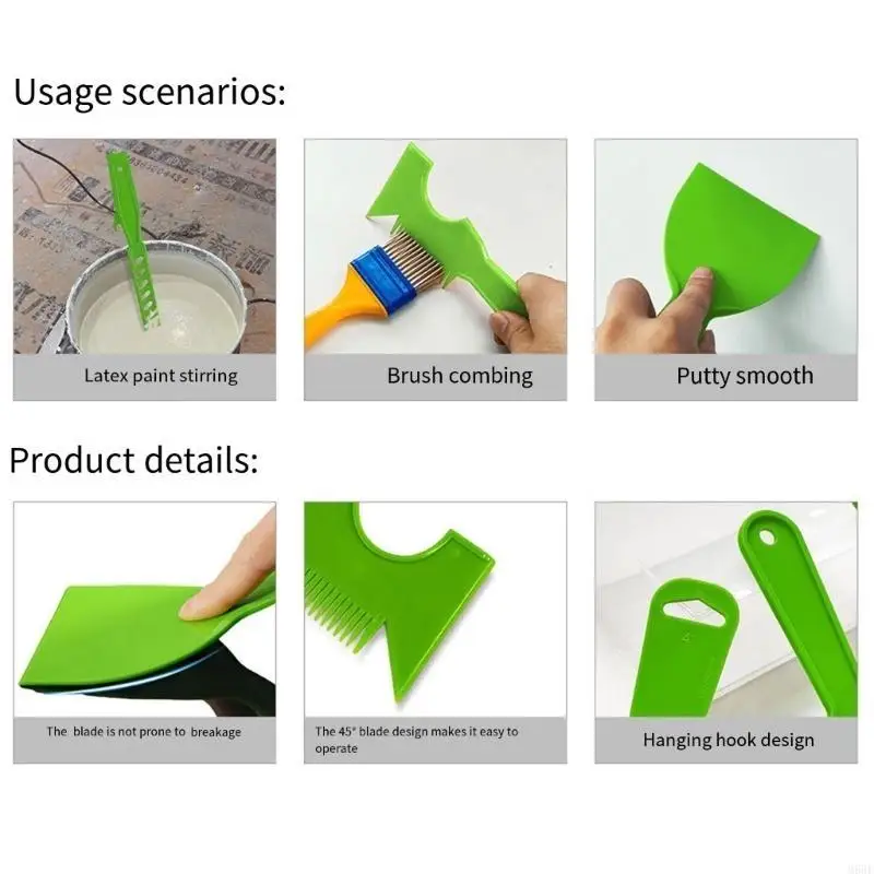 مجموعة مرنة لمكانة الطلاء مرنة أداة خلط الطلاء الشفرة المعجون مجموعة لإصلاح الجدار M68E