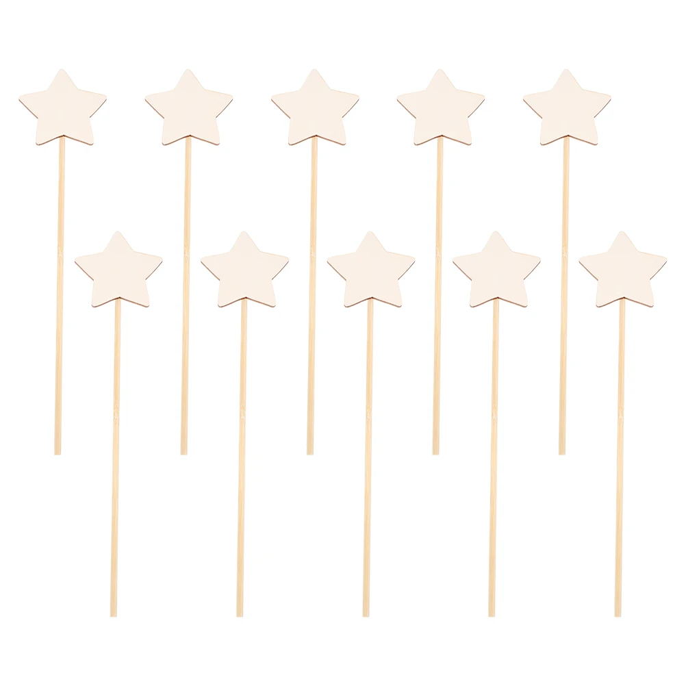 

10pcs Fairy Wand Star Shape Wooden Sticks for Kids Crafts Unpainted DIY Accessory Gifts Role Play Props