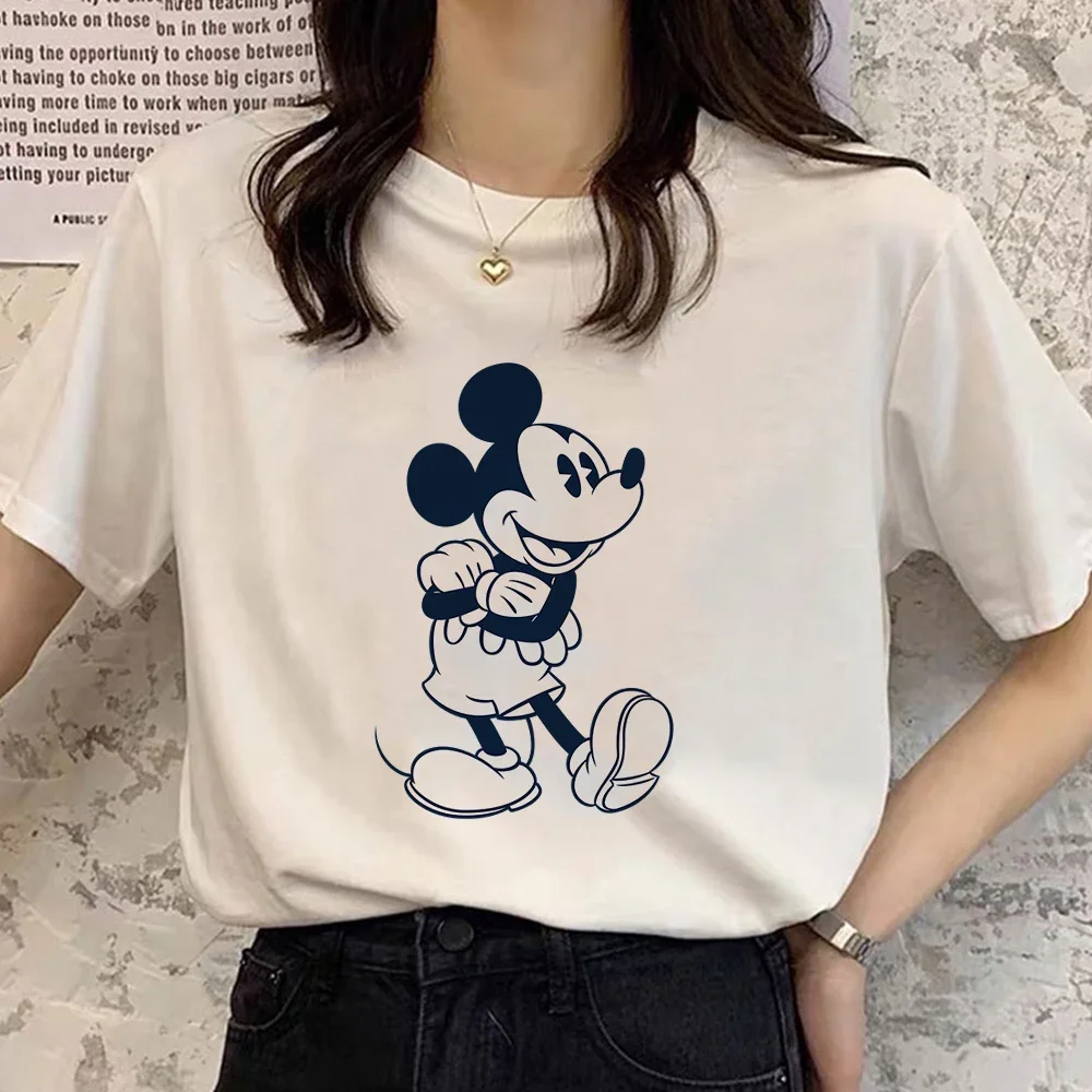 Fashion Vintage Cartoon Ladies Tees Mickey Mouse Harajuku T-shirts Woman Blouses Summer Men Tops Goth Short Sleeve Shirt