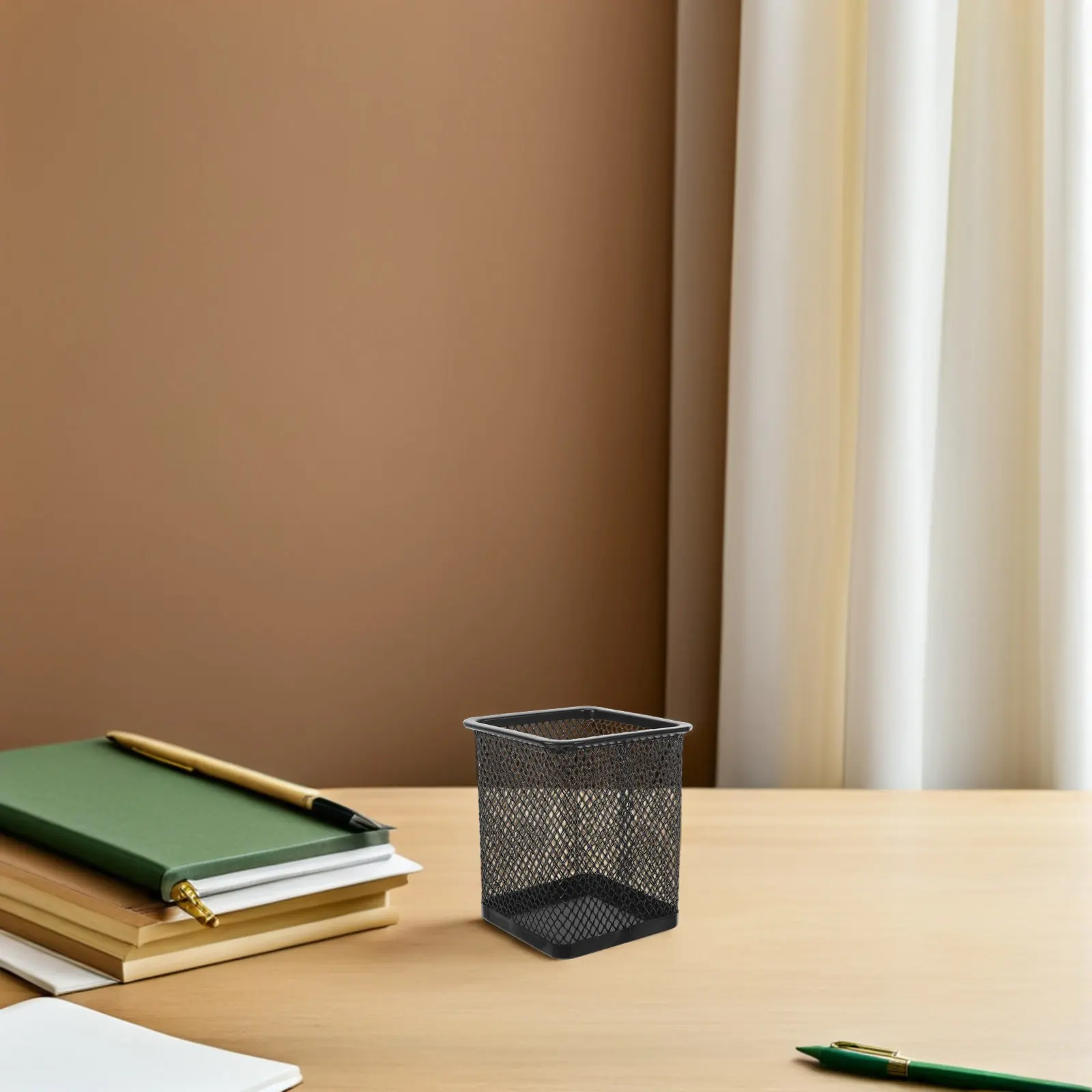 12Pcs Iron Bucket Desktop Pen Holder Hollow Mesh Metal Pencil Cup Organizer for Office Home Makeup Brush Storage Stationery